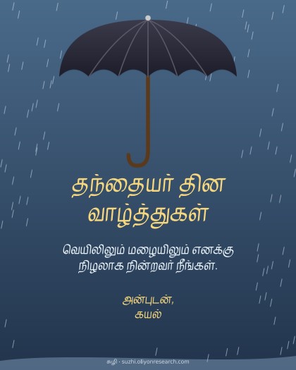 தந்தையர் தினம் · மழையில் குடை